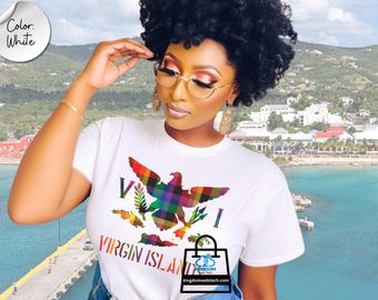 VI Madras Flag T-Shirt: Virgin Islands Souvenir Tee