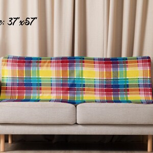 U.S. Virgin Islands Official Madras Sherpa Blanket - Special Caribbean Gift - Madras Throw