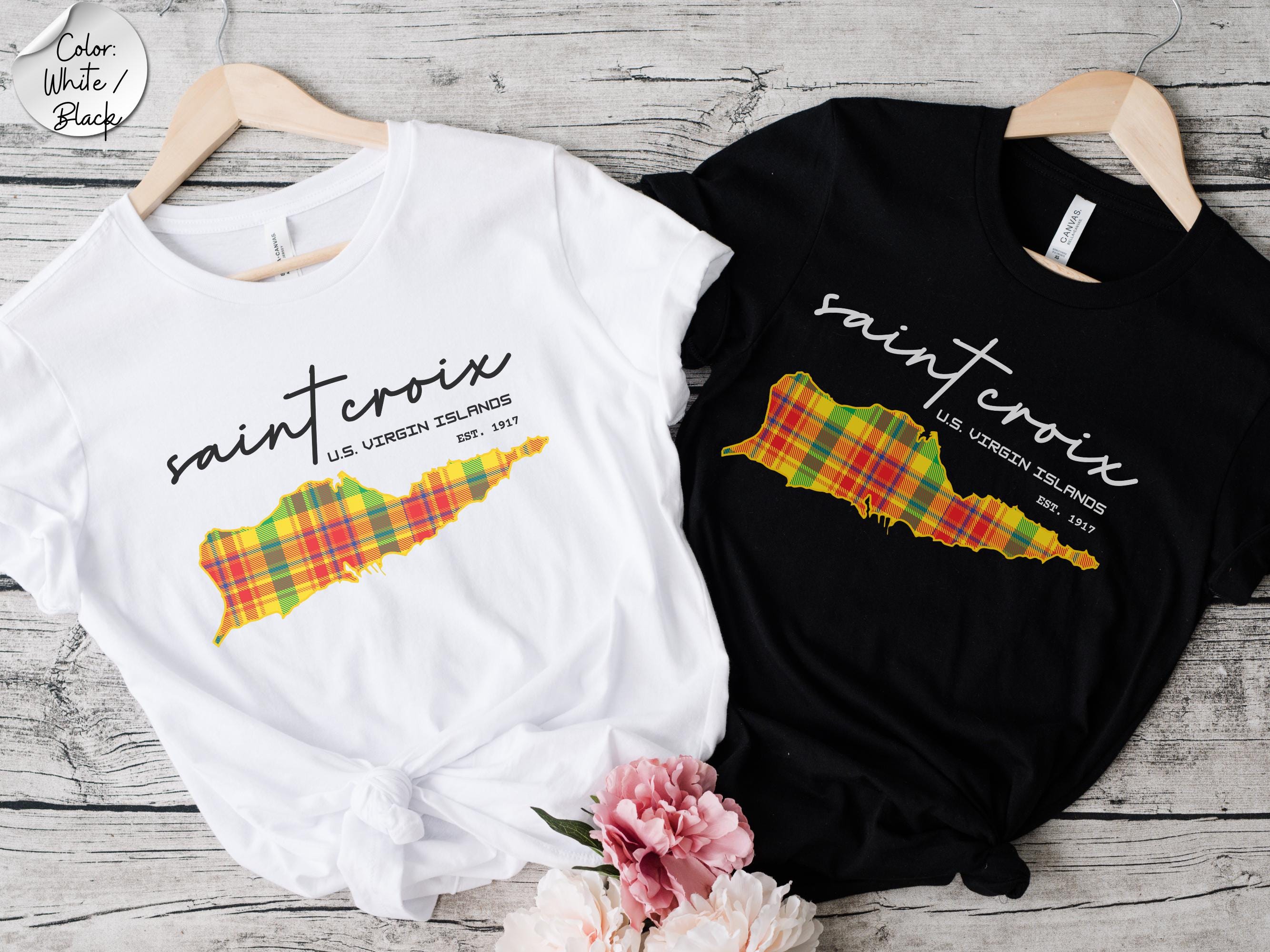 St Croix Madras Map T-shirt: US Virgin Islands Heritage Tee - Etsy