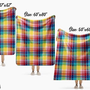 U.S. Virgin Islands Official Madras Sherpa Blanket - Special Caribbean Gift - Madras Throw