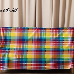 U.S. Virgin Islands Official Madras Sherpa Blanket - Special Caribbean Gift - Madras Throw