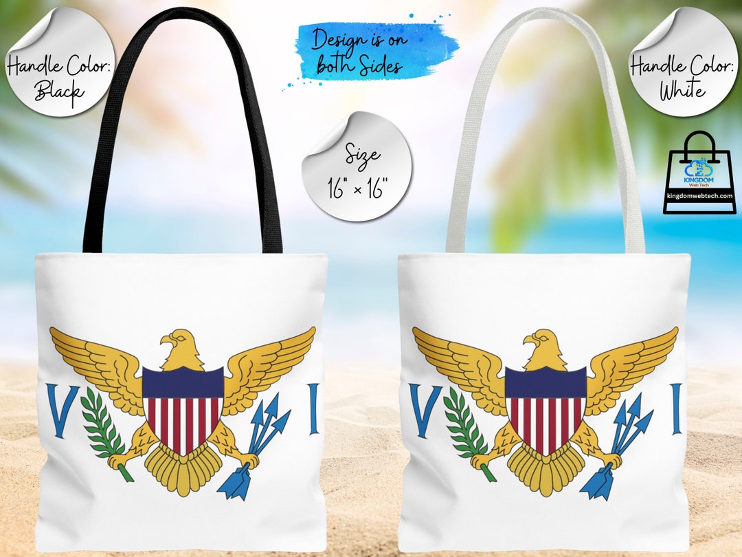Virgin Islands Flag Tote Bag, Vi Flag Bag, Vi Gift Bag, Usvi Souvenir
