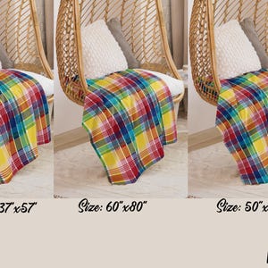 U.S. Virgin Islands Official Madras Sherpa Blanket - Special Caribbean Gift - Madras Throw