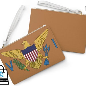 U.S. Virgin Islands Flag Clutch Hand bag Women USVI Women Handbag