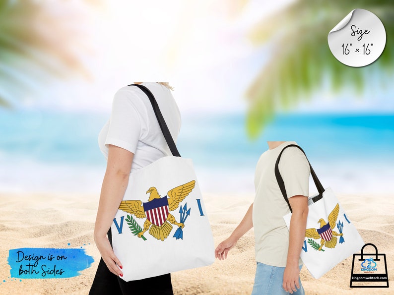 Virgin Islands Flag Tote Bag, Vi Flag Bag, Vi Gift Bag, Usvi Souvenir