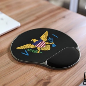 Virgin Islands Flag Mouse Pad With Wrist Rest, Comfortable Mouse Pad, USVI Flag Mouse Pad, Virgin Islands Gift, Virgin Islands Souvenir