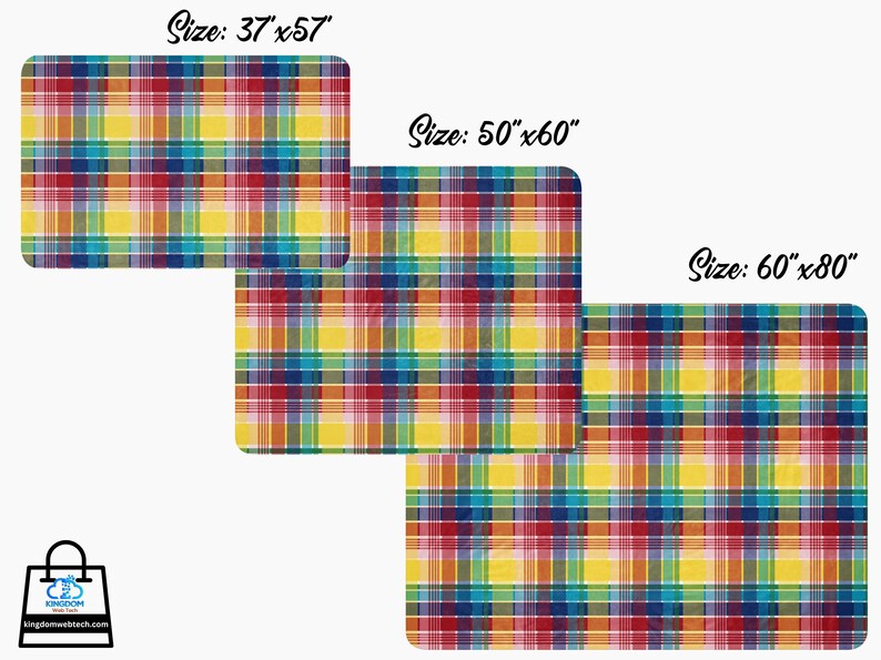 U.S. Virgin Islands Official Madras Sherpa Blanket - Special Caribbean Gift - Madras Throw