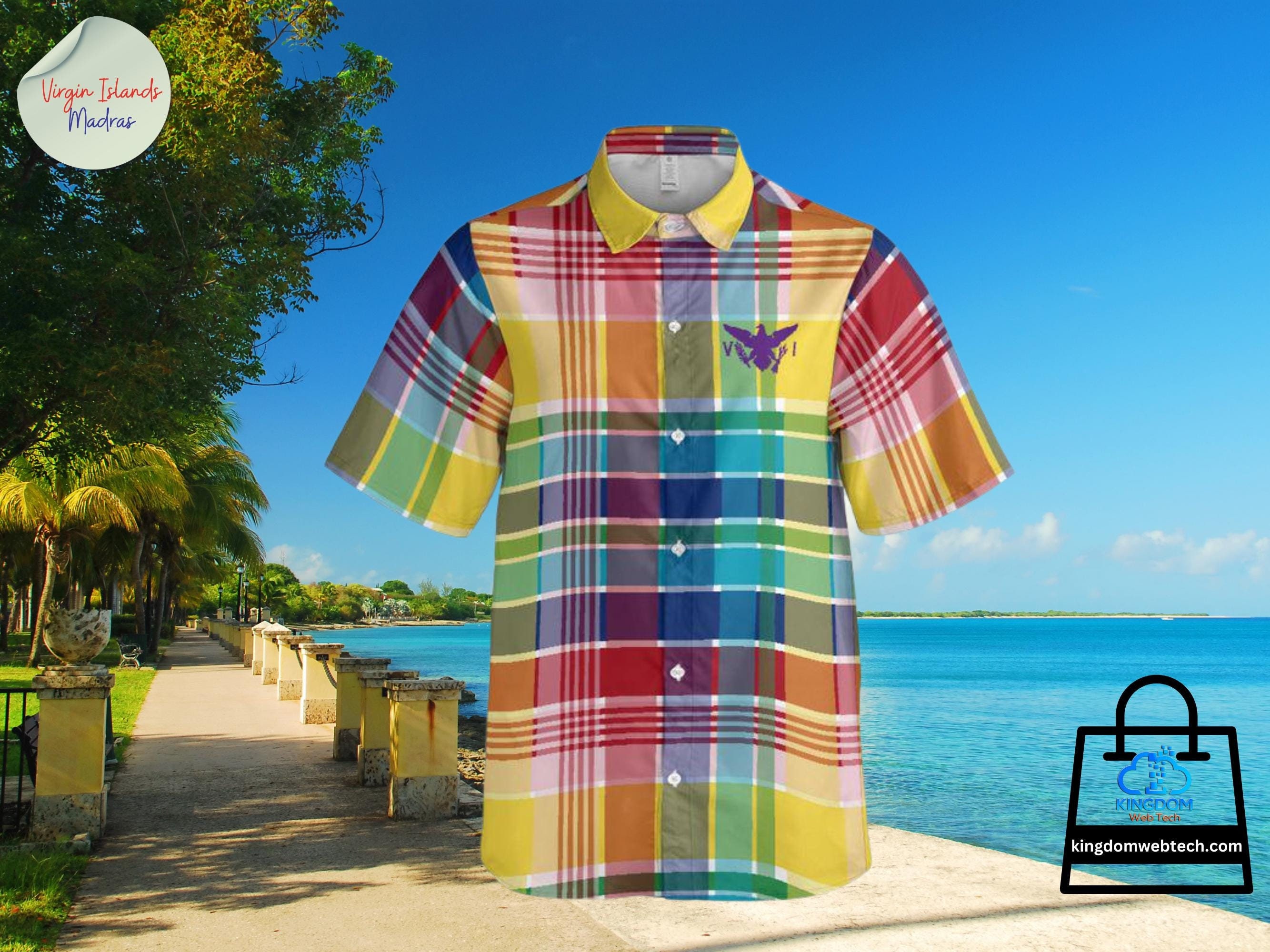 Virgin Islands Madras Shirt: USVI Flag Button-Down, Hawaiian Style