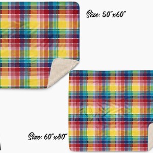 U.S. Virgin Islands Official Madras Sherpa Blanket - Special Caribbean Gift - Madras Throw