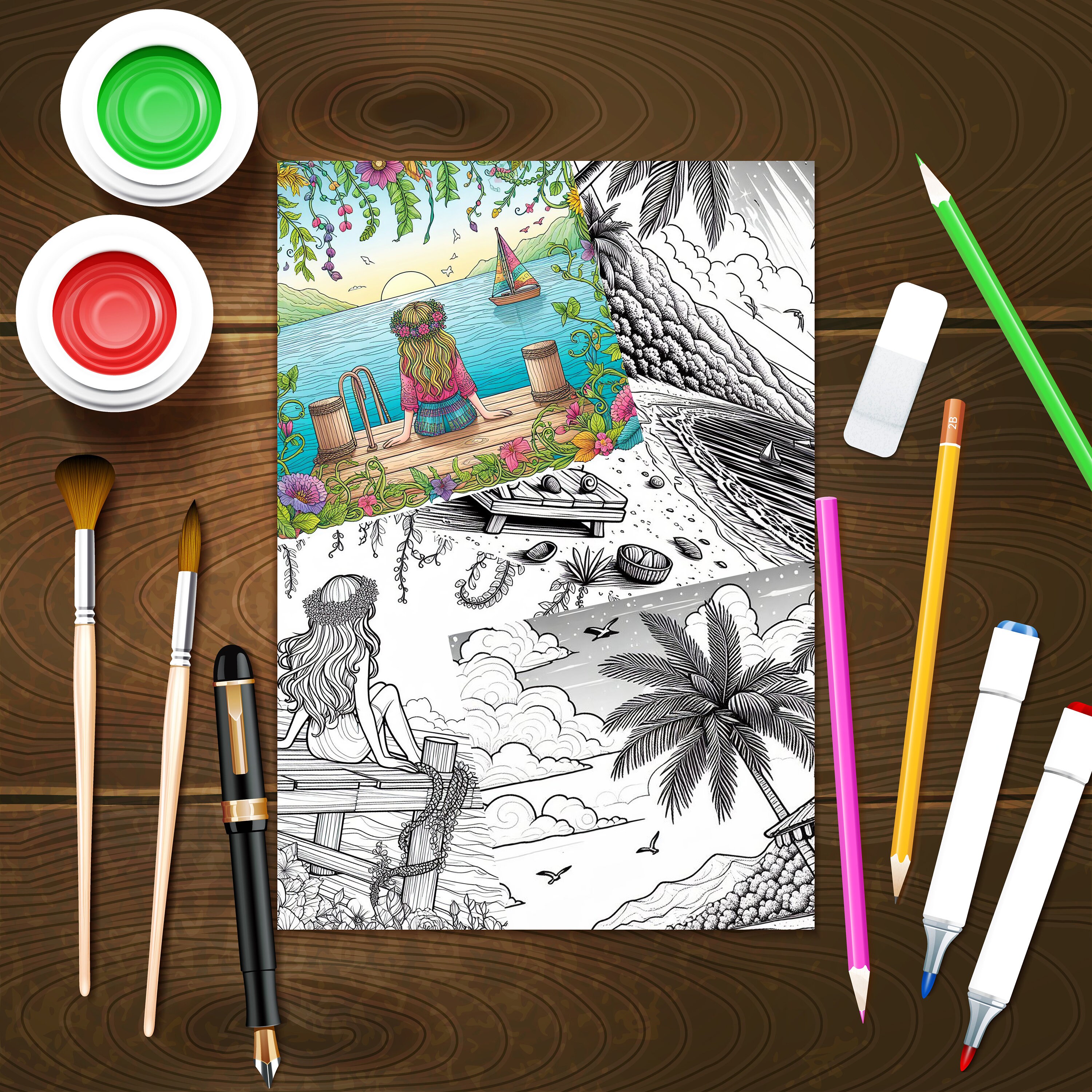 30 Pages Beachy Escape Tropical - Il Fullxfull.5784189835 O9pz 