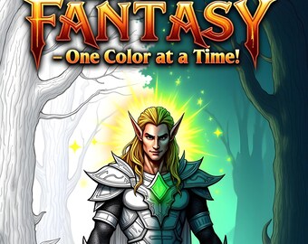 Fantasy Realms Coloring Book: 50 Intricate Line Art Pages of Handsome Heroes and Epic Adventures - Adult Coloring Book