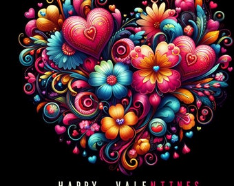 23 High-quality floral mandala, Valentines Heart Coloring,  zentangle coloring Downloadable print for wall decor and stress relief