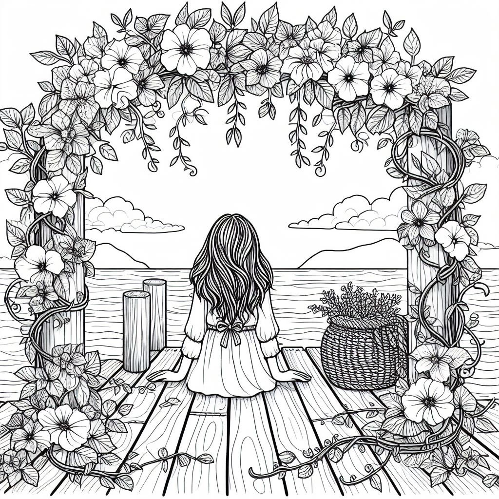 30 Pages Beachy Escape Tropical Coloring Digital Color Pages Shells