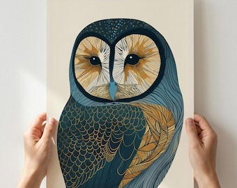 Whimsical Owl Art Print | Wall Decor for Nature Lovers