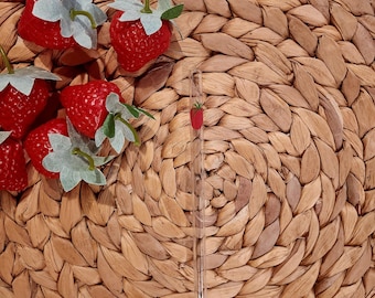 Glass Straw with Strawberry Decoration