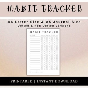 Habit Tracker, Printable Journal Page, Task Tracker, Monthly Goal Tracker, Routine Tracker, 30 Day Habit Challenge, Instant Download