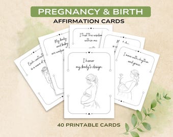 Pregnancy Affirmation Cards: Calm Birth Quotes for Expecting Moms (Digital Download)