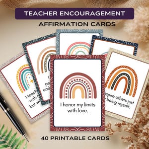 Empowered Educator - Druckbare Affirmationskarten zur Ermutigung & Belastbarkeit von Lehrern