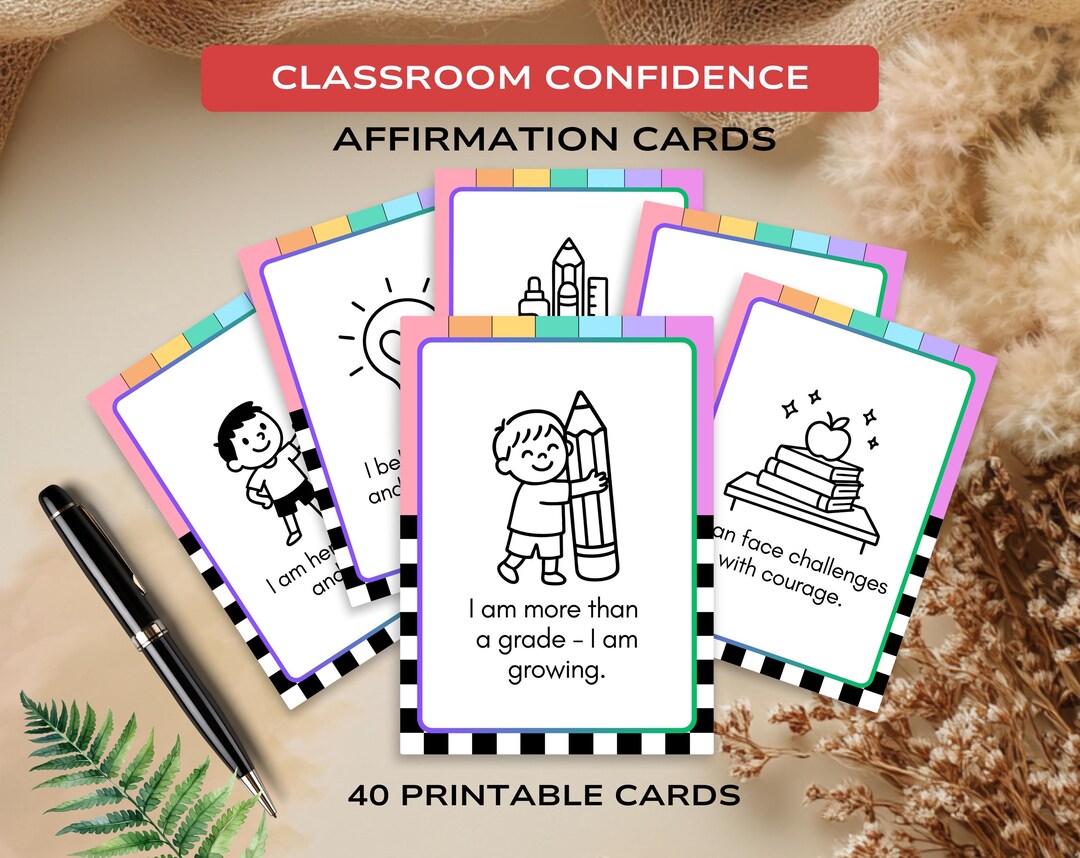 Affirmation Cards for Classroom Confidence | 40 Printable Positive ...