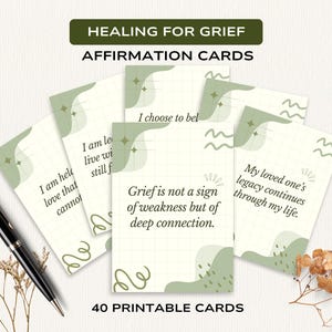 Trost in der Schrift - Bibel-Vers Affirmationskarten für Trauer und Heilung (druckbar)