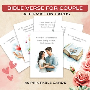 Amor fiel: tarjetas imprimibles de versículos bíblicos para parejas