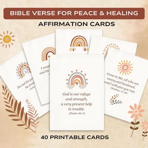 Friedliche Versprechen - Bibel-Vers Affirmationskarten für Heilung und Restauration (druckbar)