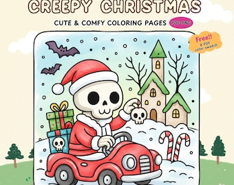 Creepy Christmas Coloring Pages: Gothic Santa, Spooky Holiday (PDF + PNG)