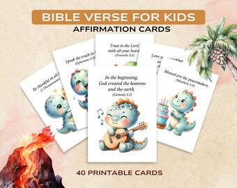 Kids' Bible Verse Affirmation Cards: Christian Scripture, Faith & Confidence (Digital Download)