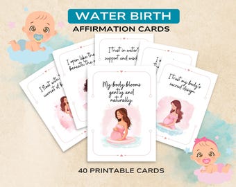 Water Birth Affirmation Cards: Gentle Labor Quotes (Digital Download)