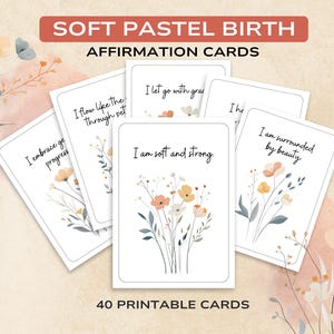 Gentle Bloom – Afdrukbare geboortekaartjes in zachte pastelkleuren