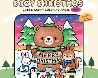 Cozy Christmas Coloring Pages | Winter Holiday Scenes (Digital Download)