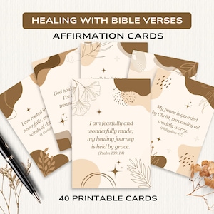 Heilige Heilung - Affirmationskarten aus Bibelversen für Trost und Wiederherstellung (druckbar)