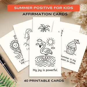 Alegría de verano: tarjetas imprimibles para colorear y fortalecer la confianza y la creatividad de los niños.