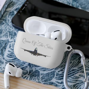 Housse pour Air Pods et Air Pods Pro avec 747 Queen Of The Skies Jumbo Jet / Avion pour les amateurs d&#39;aviation - 4 couleurs disponibles