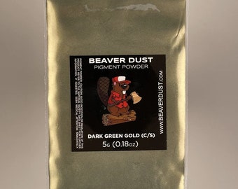 Mica Powder - Dark Green Gold C/S - Mica Powder For Epoxy Resin, Makeup, Candle Making, Soap Making,  Nail Art and Much More