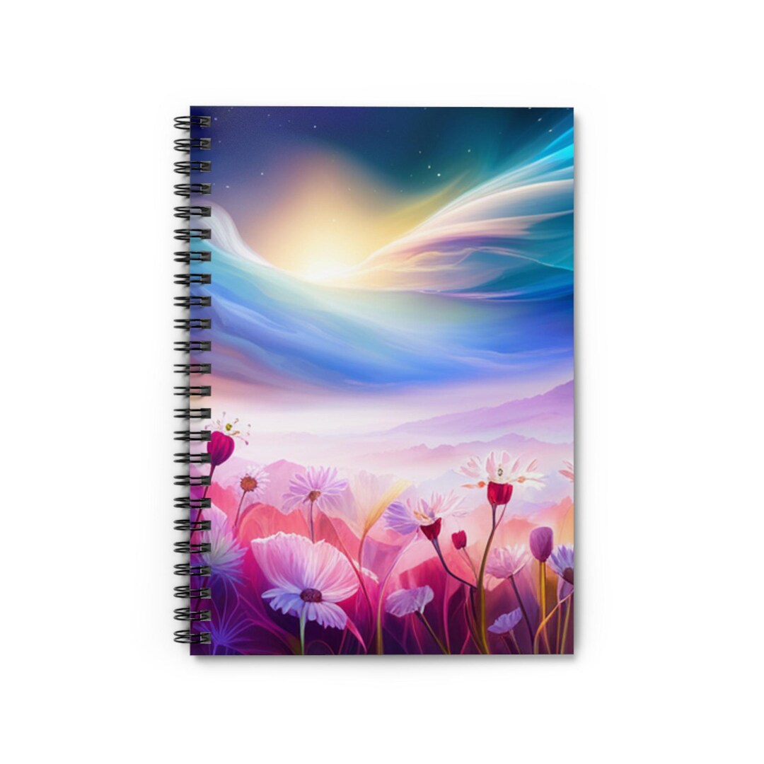 Fantasy Flowers & Magical Sky - Ruled Line Spiral Notebook - Etsy