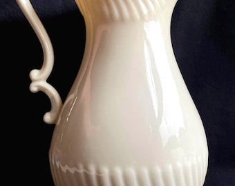 Lenox Cream & Gold Pitcher Vase: "Citation" Line, 9.75" Tall