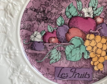 Gien La Ronde Des Fruits Salad Plates Set of 4 Vintage Made in