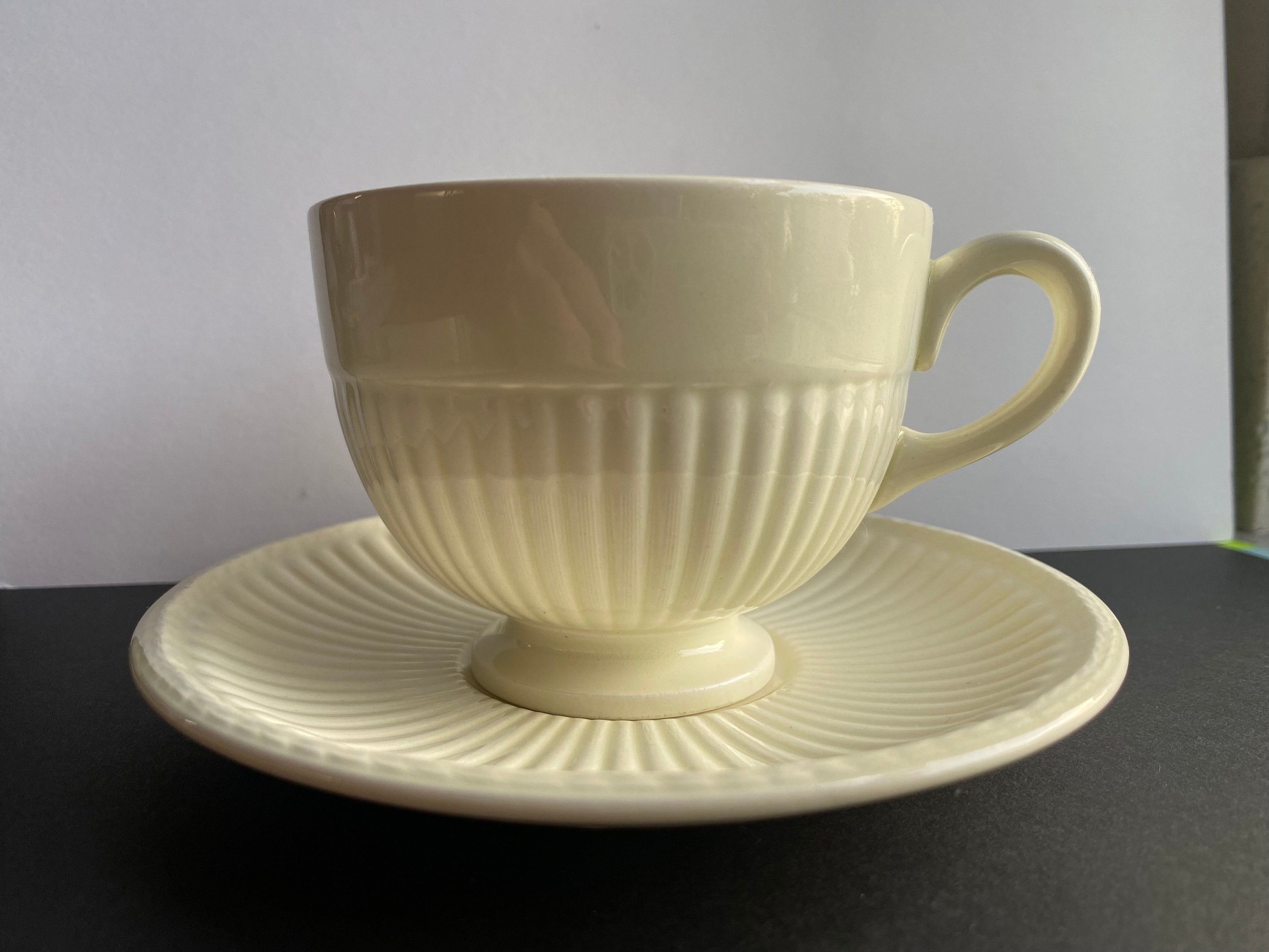 Vintage Wedgwood Tea Cup and Saucer: Queens Ware EDME Bone China