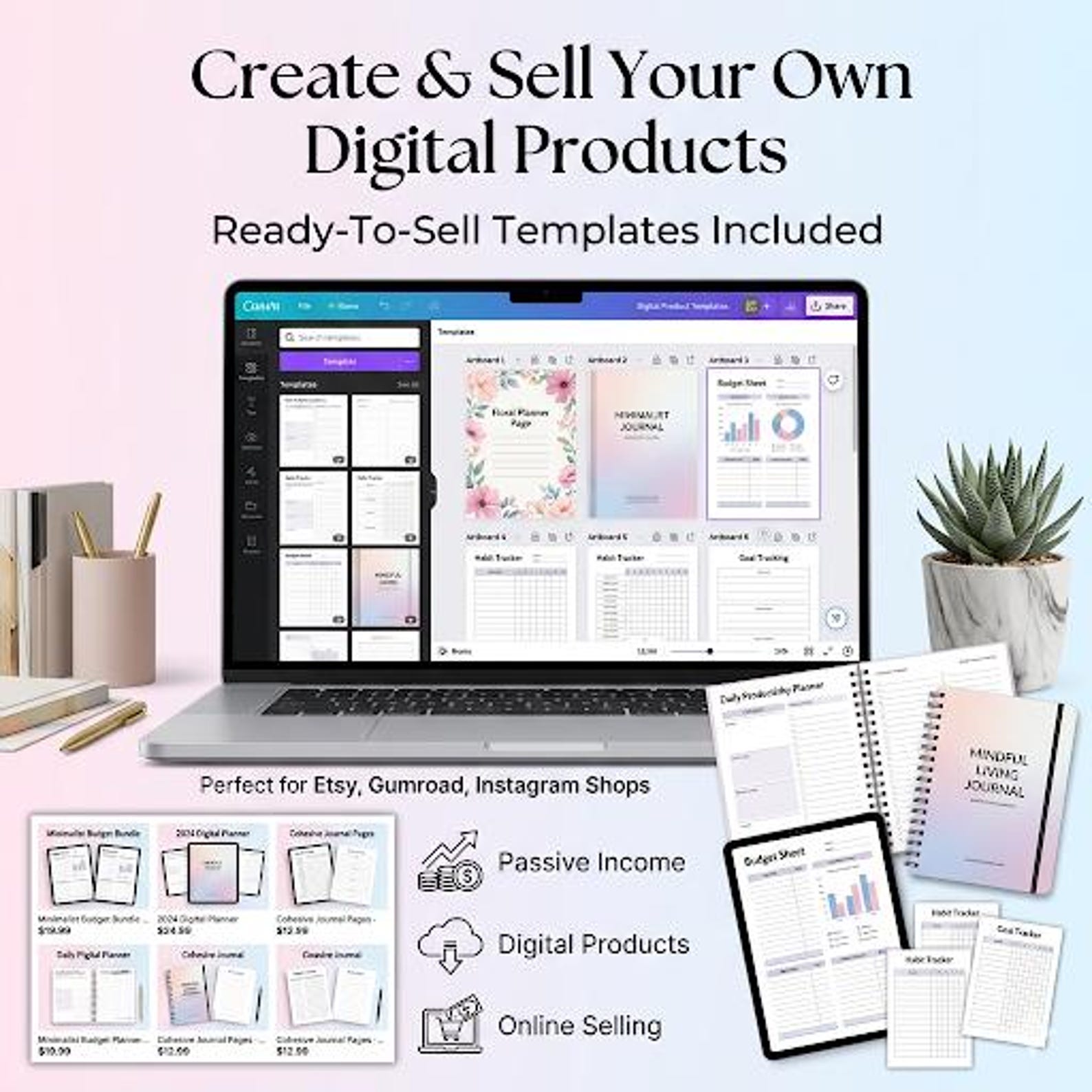 20,000+ Canva Templates Bundle With PLR MRR | Editable Social Media ...