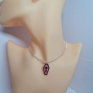 Mini Cross Coffin necklace