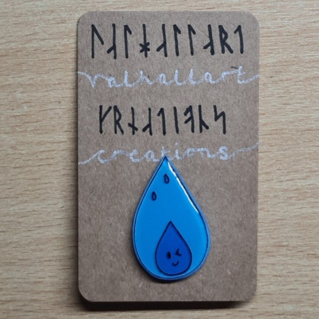 Running Water Pin Handmade Water Pin Badge - Etsy