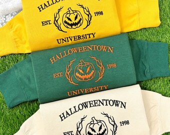 Halloweentown Embroidered Sweatshirt, Spooky Season Sweatshirt, Halloweentown University Fall Sweatshirt, Halloween Gift for Friends
