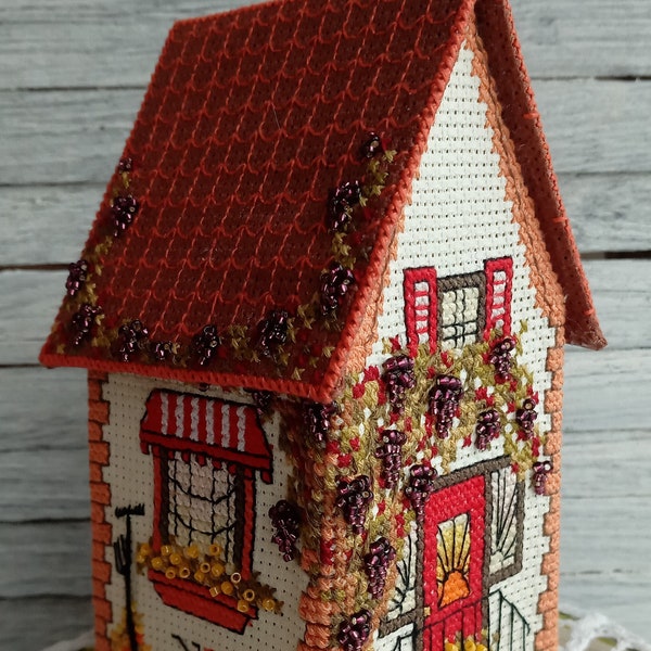 Autumn House Cross Stitch Embroidery Pattern PDF Instant Download 3D Toy Decoration Cottagecore
