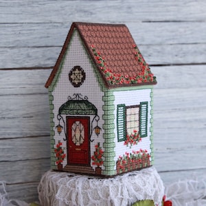 Summer House Cross Stitch Embroidery Pattern PDF Instant Download 3D Toy Decoration Cottagecore