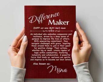 Diario personalizado, regalo personalizado que marca la diferencia, regalos para jefas, regalo de agradecimiento para mentoras, regalo de cuaderno para gerentes que marca la diferencia
