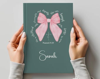 Custom Prayer Journal For Girls, Christian Gifts For Daughter, Bible Verse Notebook, Devotional Journal, Sermon Journal, Religious gifts