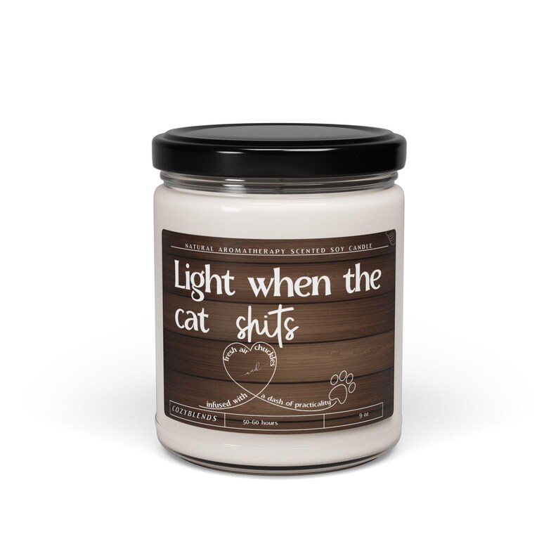 Regalos para dueños de gatos, velas divertidas, enciéndeme cuando el gato cague, regalo divertido para amantes de los gatos, idea única de regalo de cumpleaños para papá o mamá felino, regalos de broma imagen 4