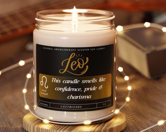 Zodiac Candles, Leo Gifts, Astrology Candles, Zodiac Gifts, Astrology Gifts, Funny Candles,  Horoscope Gifts - 9oz