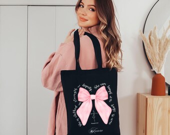 Personalized Name Bag, Custom Name Tote Bag, Bible Verse, Prayer Bag Customized, Name Gift For Her, Personalized Gift For Her Christian Tote